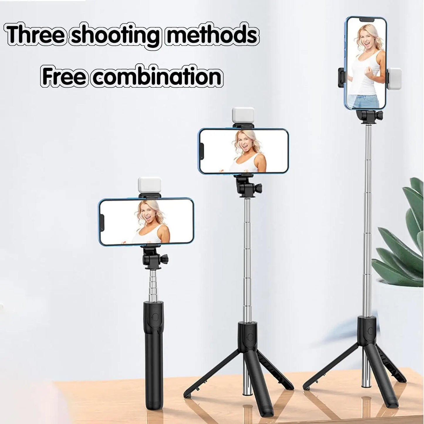 Selfie Stick with Fill Light Extendable Selfie Stick Tripod with Wireless Remote and Phone Holder Group Selfies For All phones