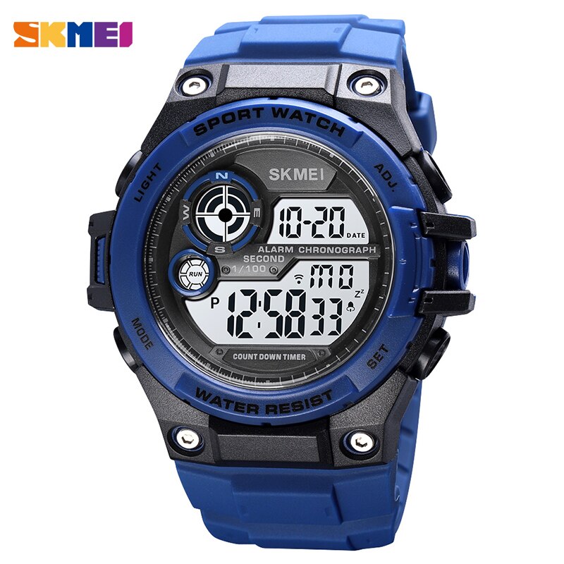 SKMEI 1759 New Sport Watches 100M Waterproof Digital Watch Fashion Countdown Chrono Clock Men Casual LED
