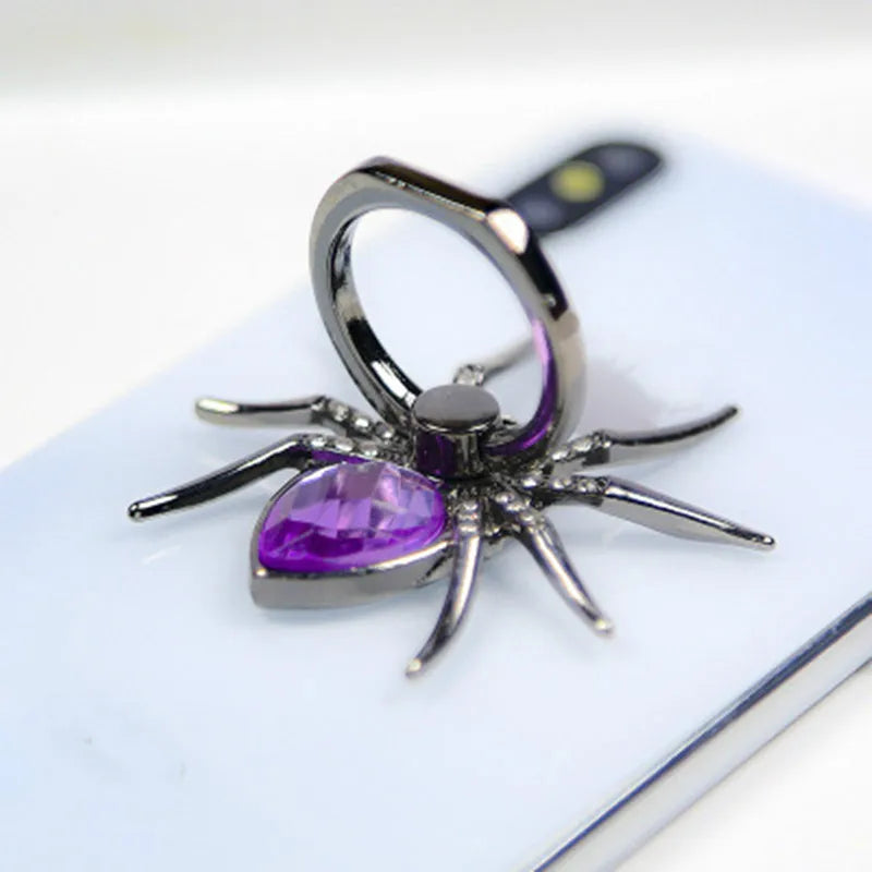 Universal Luxury Biling Diamond Metal Spider Mobile Phone Finger Ring Holder 360 Rotate Stand for iPhone Sumsang Huawei Xiaomi
