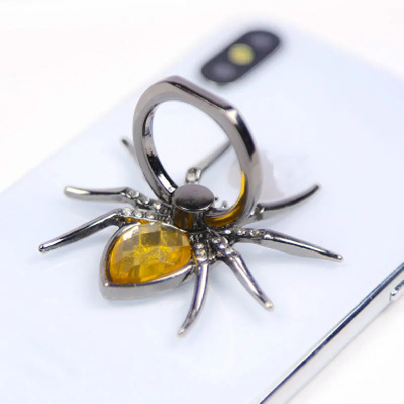 Universal Luxury Biling Diamond Metal Spider Mobile Phone Finger Ring Holder 360 Rotate Stand for iPhone Sumsang Huawei Xiaomi