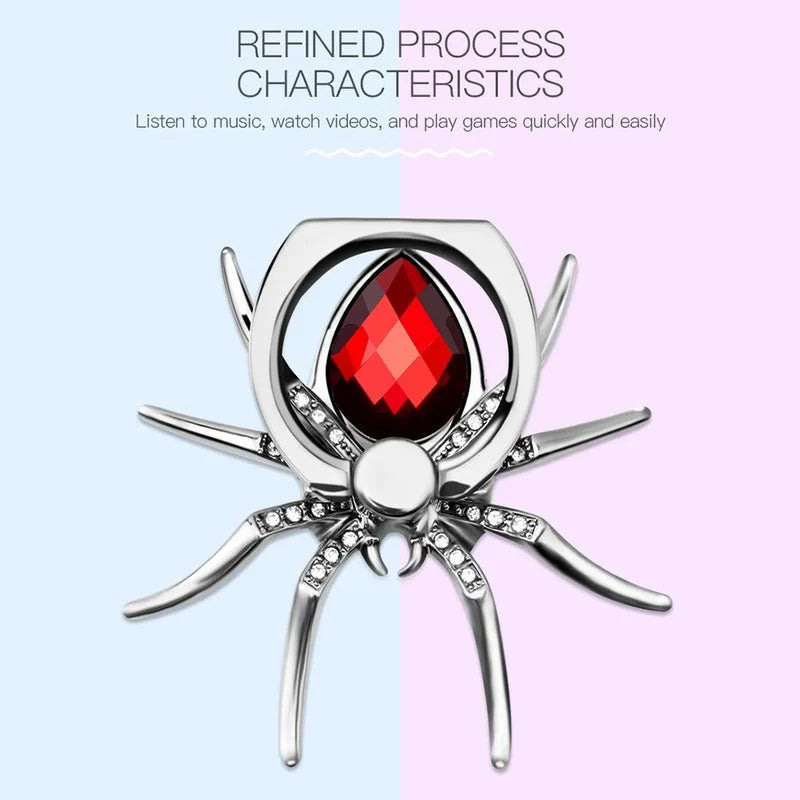 Universal Luxury Biling Diamond Metal Spider Mobile Phone Finger Ring Holder 360 Rotate Stand for iPhone Sumsang Huawei Xiaomi