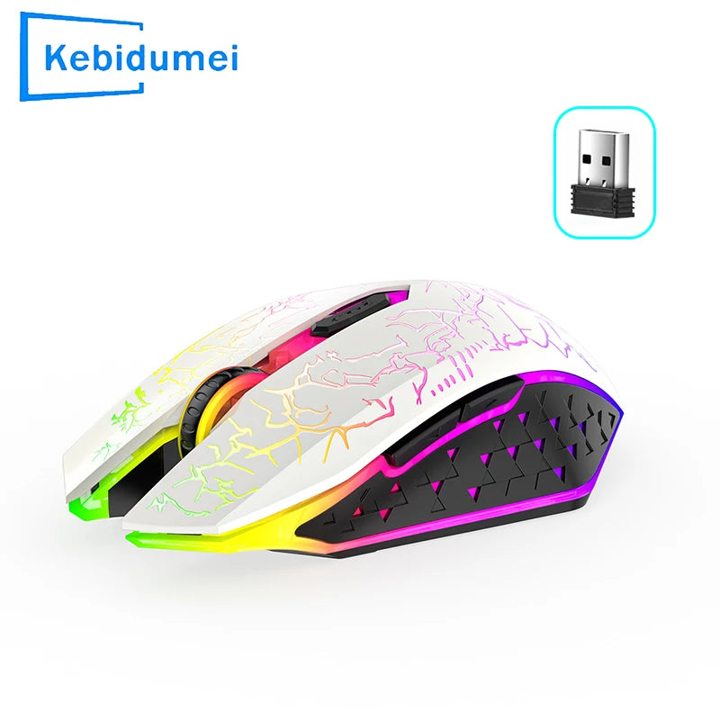 Wireless Mouse Bluetooth 2.4G Dual-mode Rechargeable Mouse RGB Backlight E-Sports 800-1200-1600 DPI Mice for PC Laptop Macbook