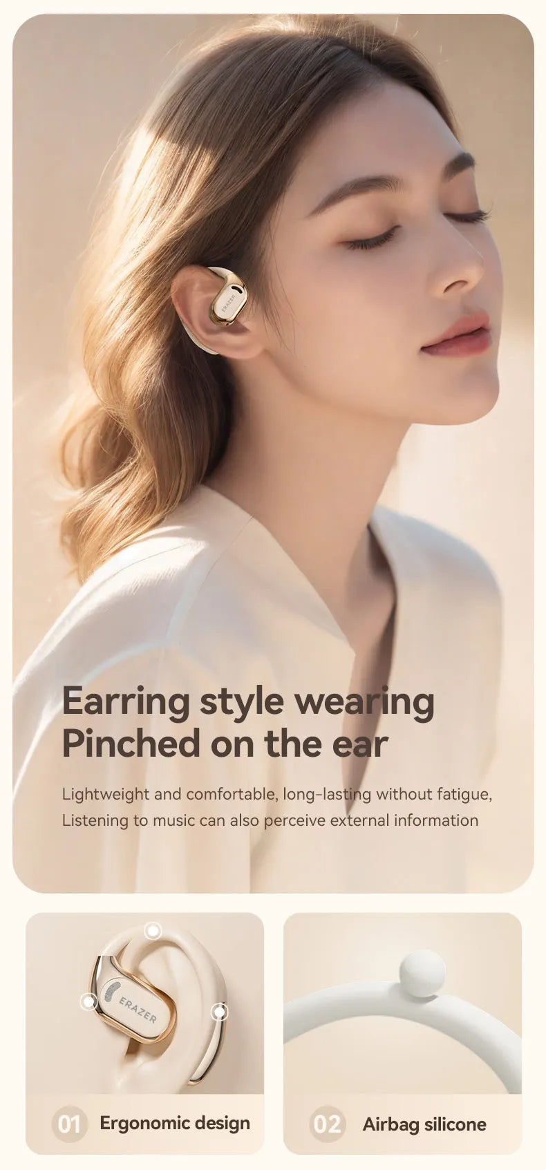 OWS Lenovo ERAZER XF20 Bluetooth V5.49 Earphones Open Sports Wireless Headphones Noise Reduction Waterproof