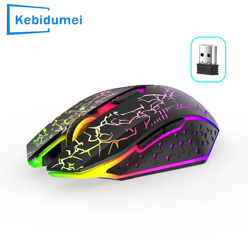 Wireless Mouse Bluetooth 2.4G Dual-mode Rechargeable Mouse RGB Backlight E-Sports 800-1200-1600 DPI Mice for PC Laptop Macbook