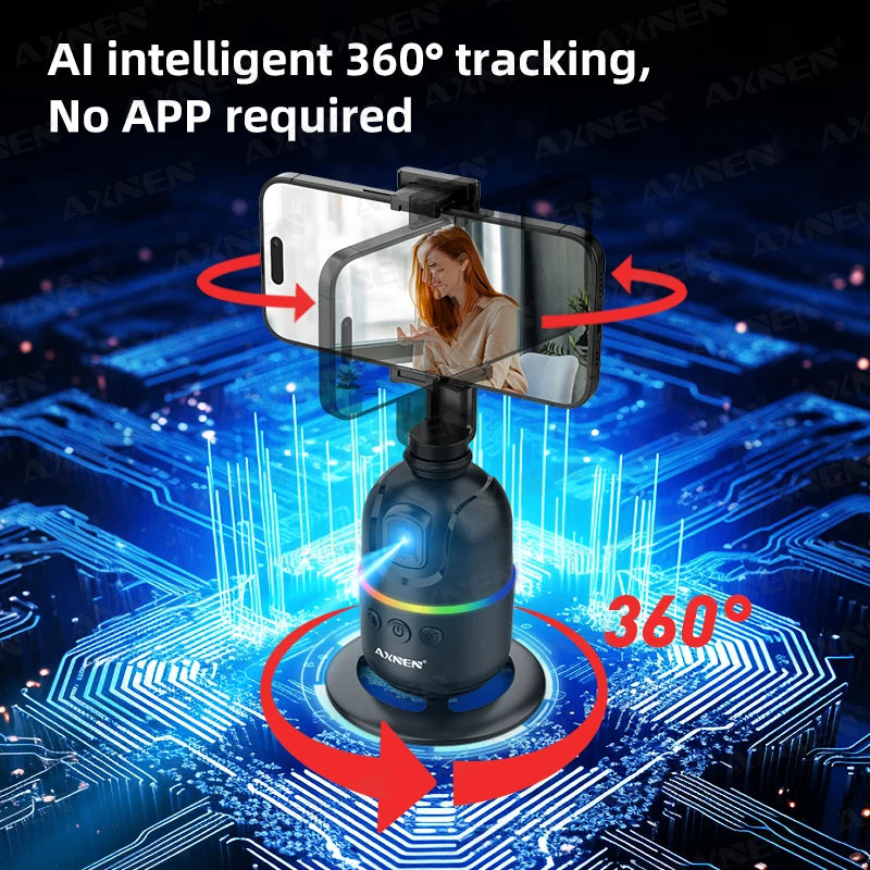 Smart Auto Face Tracking Desktop AI Gimbal for Smartphone & Action Camera 360 Rotation Follow