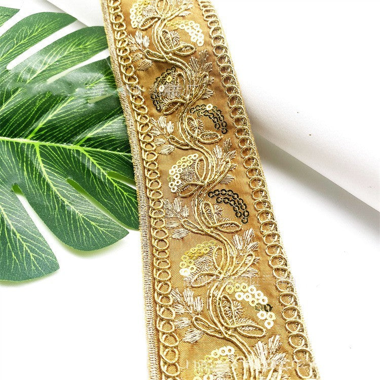 Gold Thread Stranded Rope Embroidery Ribbon