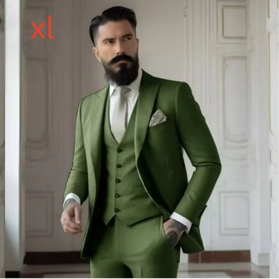 Men's Slim Fit Solid Color Business Suit