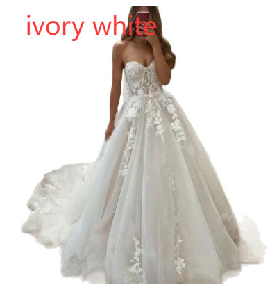 Wedding Dresses Bridal Lace Tube Top Main Yarn Heavy Industry Advanced