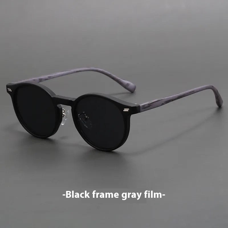 Retro Frosted Round Rim Sunglasses UV-proof Strong Light