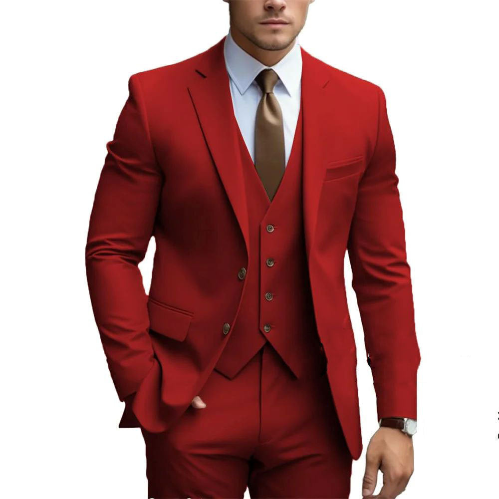 Suit Business Casual Men's Three-piece For Bridegroom