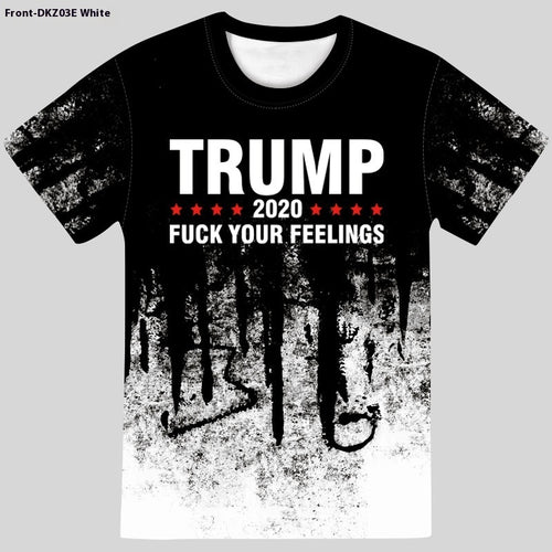 3D Printed Short Sleeve Trump Round Neck Fashion T-shirt