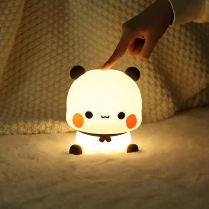 Cute Panda Night Light LED Squishy Novelty Animal Touch Night Lamp 3 Modes Dimmable Baby kids Bedroom Night light Pat Lamp