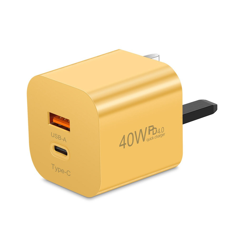 Fast charging mobile phone PD40W charging head type-c PD port European, American and British standard speed adapter charger