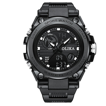 Men's watch dual display waterproof electronic, outdoor sports timing multifunctional