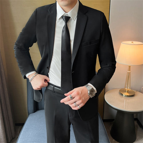 Men's Jacket Slim Fit Suit Casual Korean Youth Plus Size Best Man Suit Only