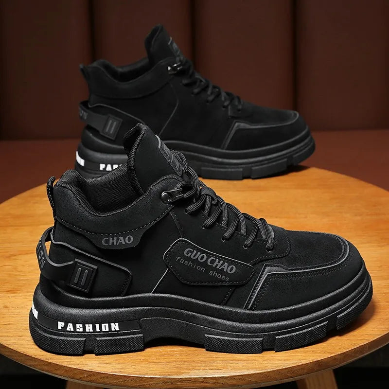 Men‘s Casual Sneakers High Quality Comfortable High Top Ankle Boots Chelsea Fashion Cowboy Work Shoes Trend Versatiled Hombres