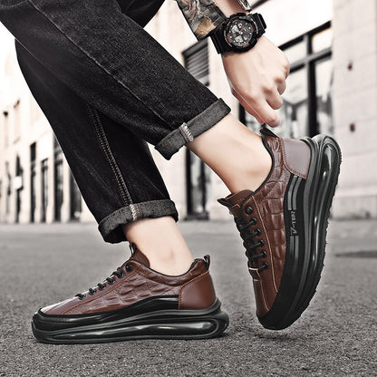 Men's Retro Trend Casual Lightweight Thick-soled Crocodile Leather Shoes