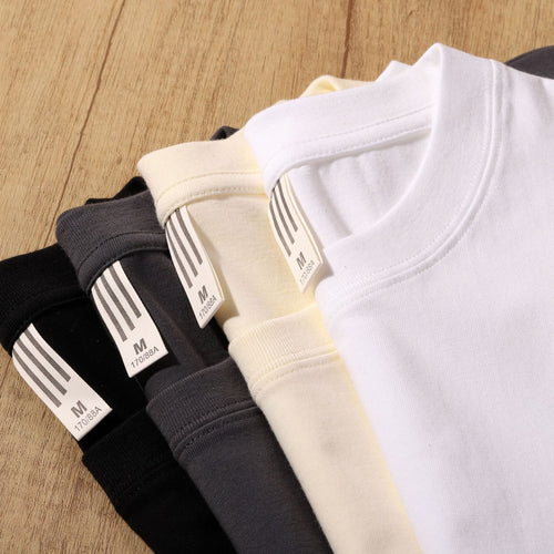 Cotton Loose Round Neck Long Sleeve T-shirt Bottoming Shirt For Men