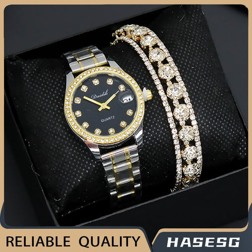 Women's Watch Affordable Luxury Fashion Diamond Foreign Trade Women's Watch Bracelet Student Watch Gift Suit