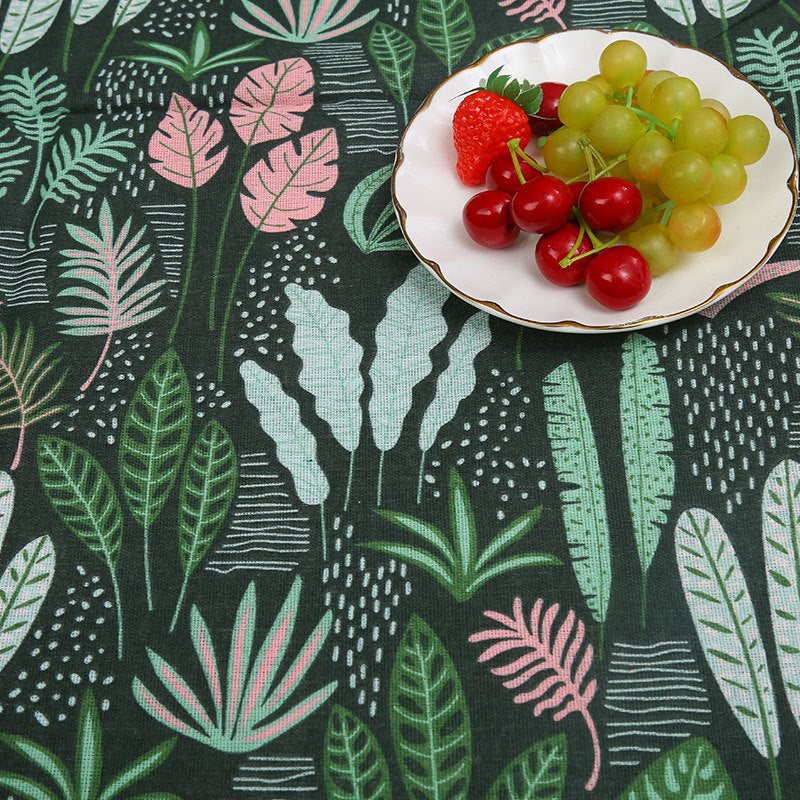 Cotton And Hemp Cloth Plant Tower Series Thickened Printed Fabric Storage Cloth