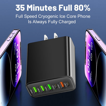 Multi interface mobile phone charger 2Type-c PD+4USB travel charging head