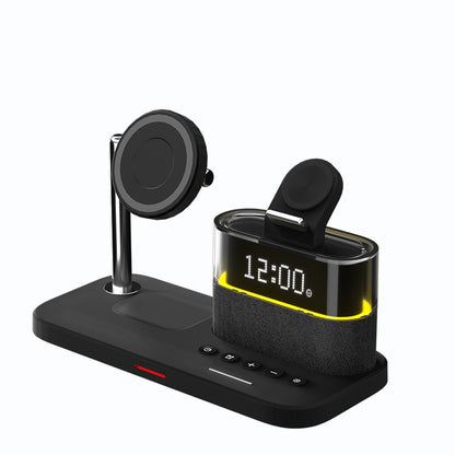 Magnetic Small Night Lamp Wireless Charger With Alarm Clock Three-in-one