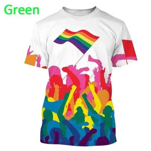 Rainbow 3D Printed T-shirt Men And Women Oversized Short Sleeve Casual Shirt Fashion Tops Trend