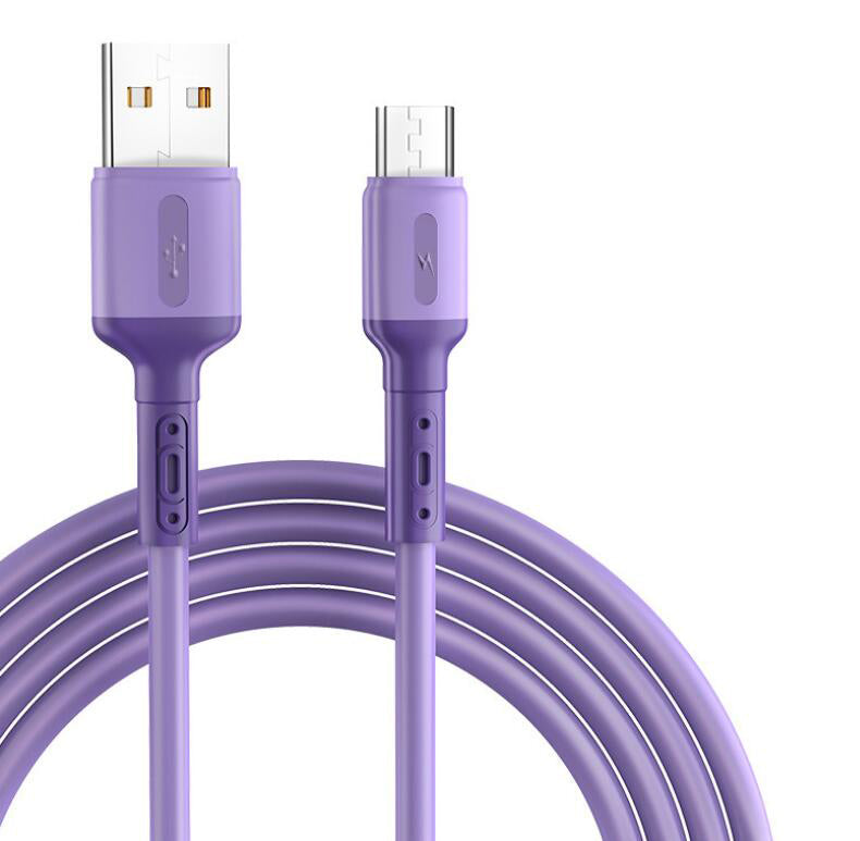 3A Liquid Silicone Micro USB Type C Cable Mobile Phone Charger Fast Charging USB Data Cord Charge