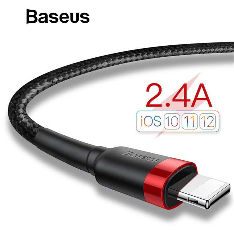 Baseus Classic USB Cable for iPhone xs max Charger USB Data Cable for iPhone X 8 6 6s 2.4A USB Charging Cable Phone Cord Adapter