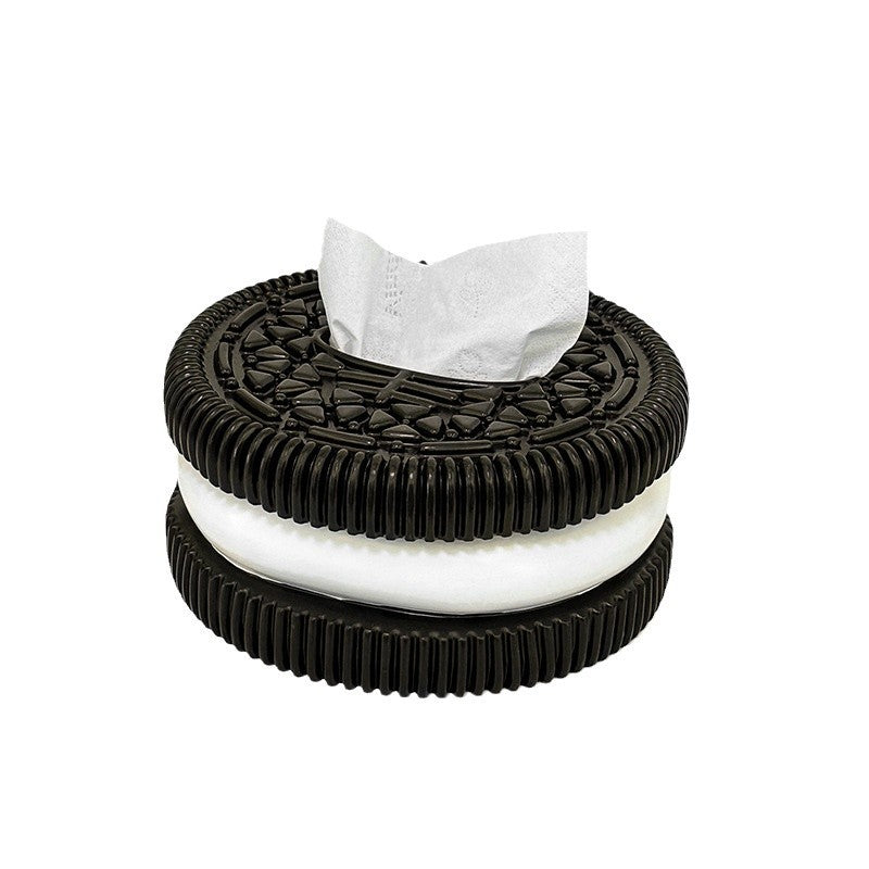 Creative and minimalist Oreo paper box home living room bedroom desktop high-end sense tissue box decorative accessories, ornaments