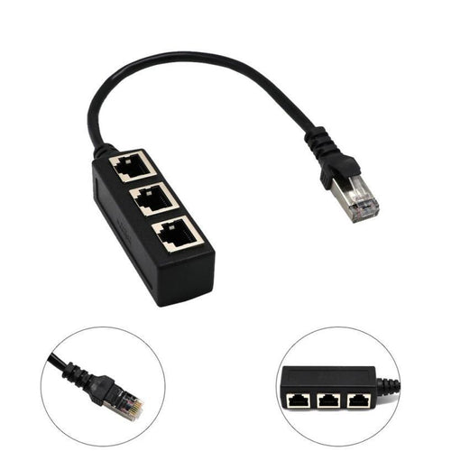 1 To 3 Socket LAN Ethernet Network RJ45 Plug Splitter Extender Adapter Connector