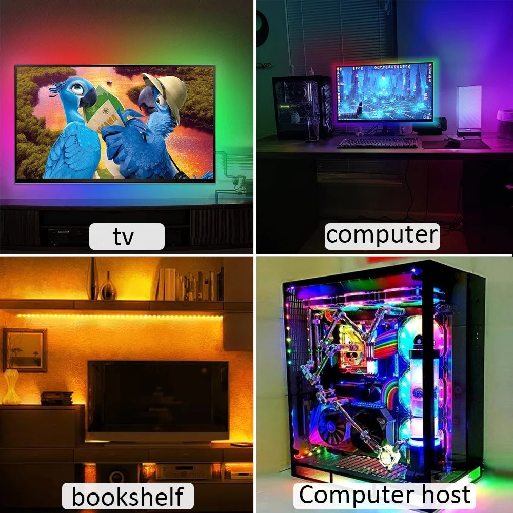 أضواء LED مع إضاءة خلفية للتلفزيون عبر USB