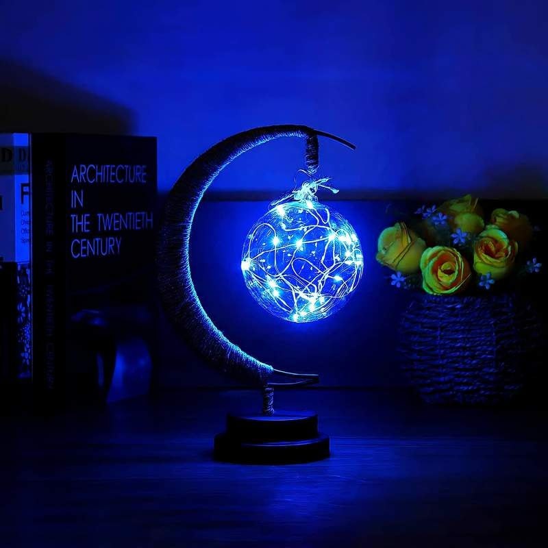 ضوء القمر LED ضوء زخرفي من الحديد المطاوع على شكل نجمة ضوء سلك نحاسي ضوء زخرفي بطارية USB