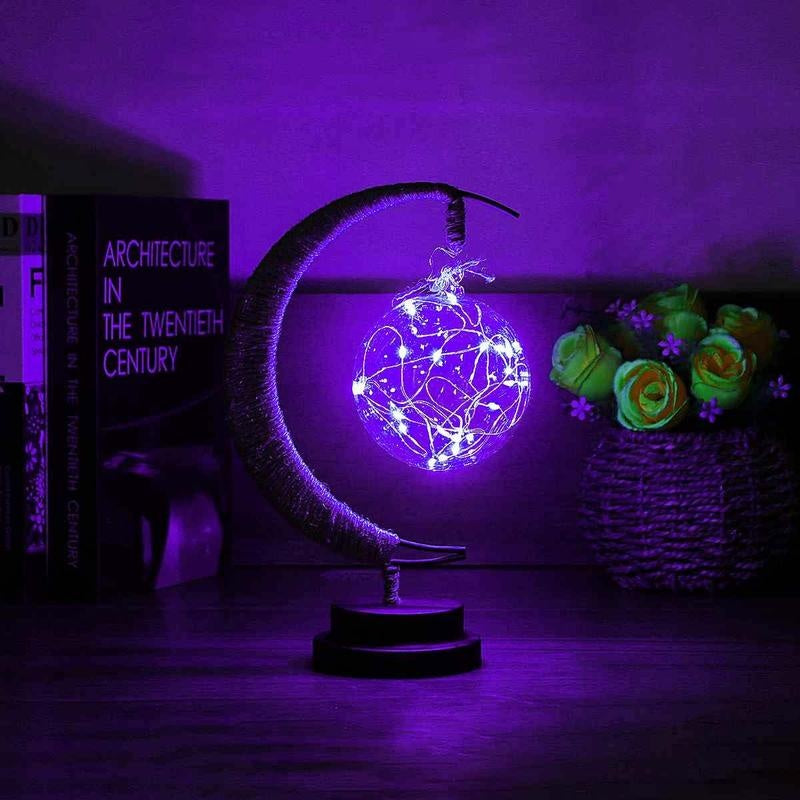 ضوء القمر LED ضوء زخرفي من الحديد المطاوع على شكل نجمة ضوء سلك نحاسي ضوء زخرفي بطارية USB