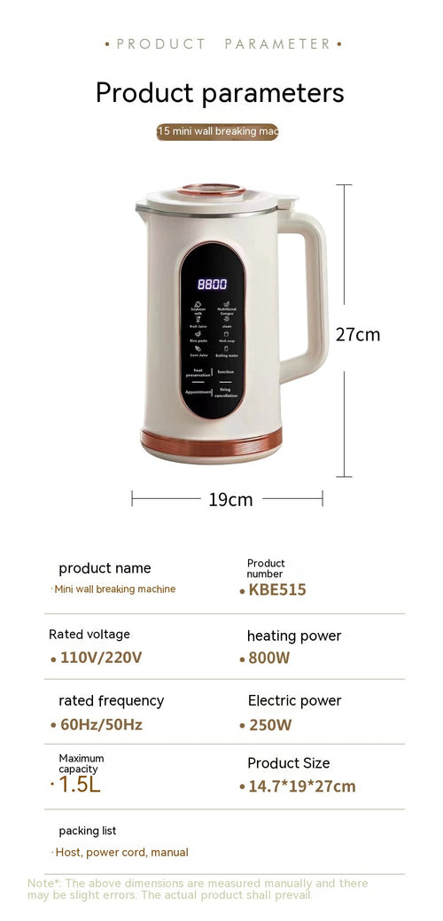 Mini Multifunctional Cytoderm Breaking Machine Household Bean Juice Maker