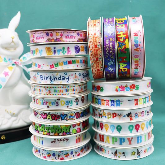 Packing Ribbon Polyester Printing Webbing Bouquet Bandage