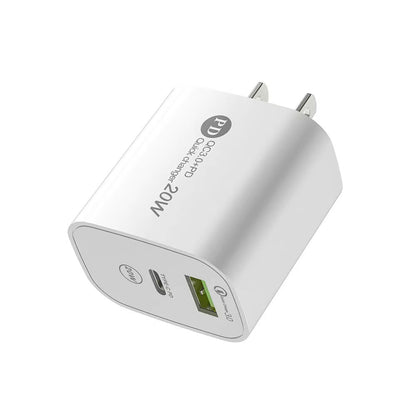 PD12W charger 5V 2.4A European, American and British standard charging head Type-C adapter PD+USB charging head