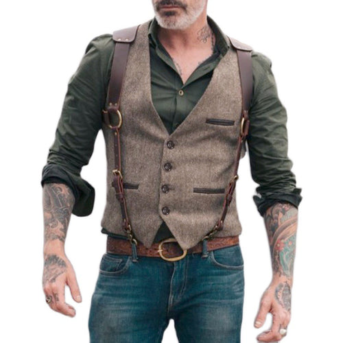 Plus Size Casual Vest Coat Slim Fit Business Gentleman Vest