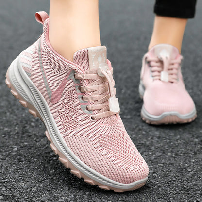 Women's Summer Travel Shoes - Breathable and Comfortable Walking Shoes for Middle-aged and Elderly with Soft Sole Running Shoes for Outdoor Sports