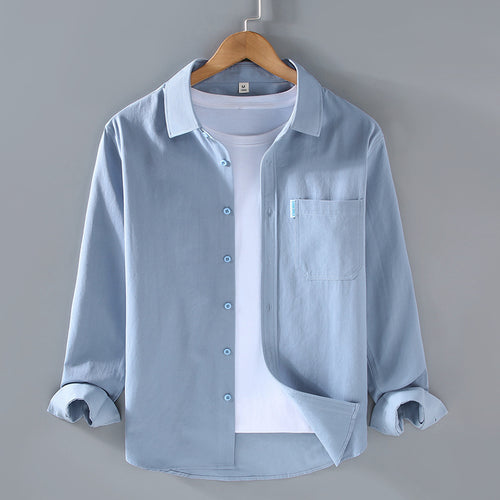 Cotton Long-sleeved Shirt Men's Simple Workwear