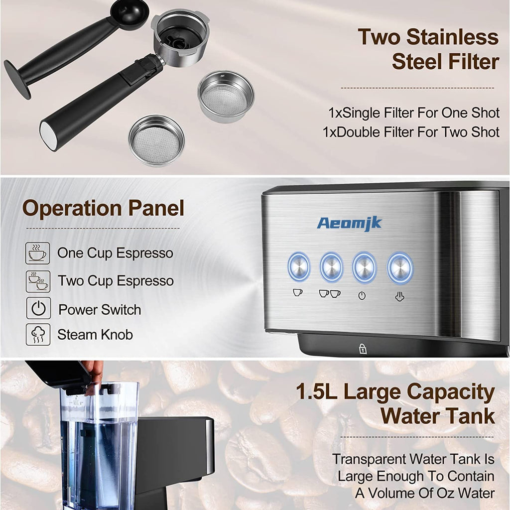 Italian Semi-automatic Concentrated High Pressure Extraction Frothed Milk Coffee Machine