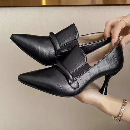Soft Leather 7cm Women's Stiletto Heel High Heel Shoes