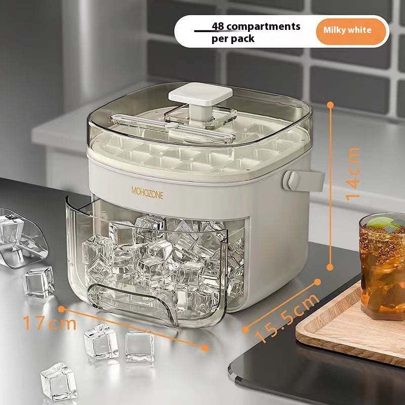 Convenient Outdoor Portable Ice Tray Large Capacity Ice Bucket 48 Extra-Large Ice Maker Food Grade Plastic Storage