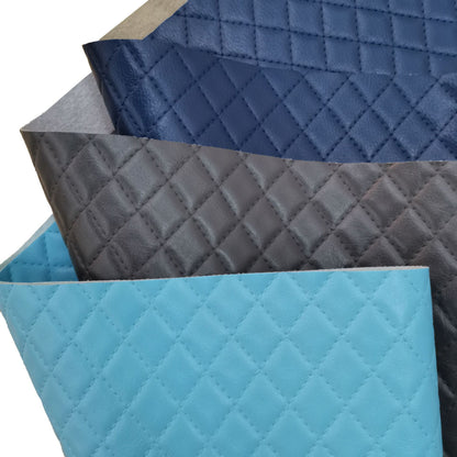 Embossed Line Checkered Leather Car Footpad PVC Leather
