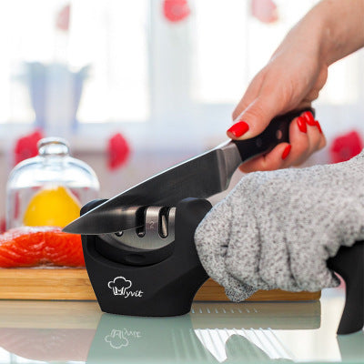 Professional Kitchen Knife Sharpener - Diamond & Tungsten Steel Sharpening Stone