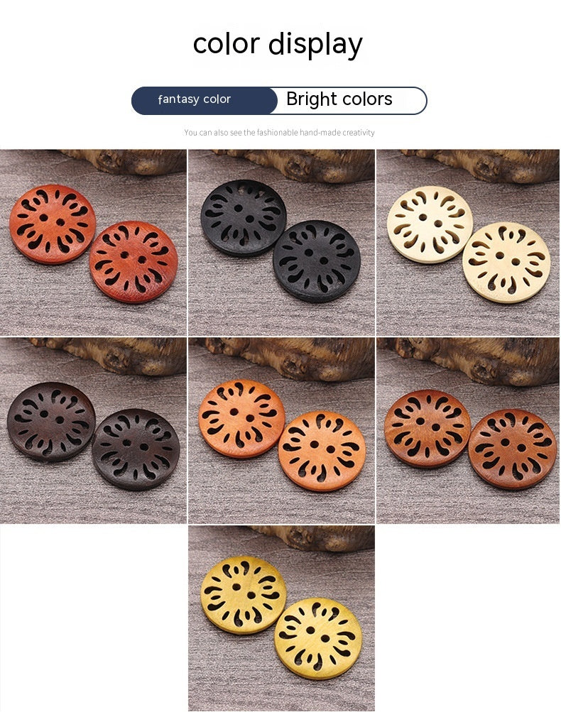 Natural Wood Dyed Lase Coat Sweater Cardigan Clothes Buttons