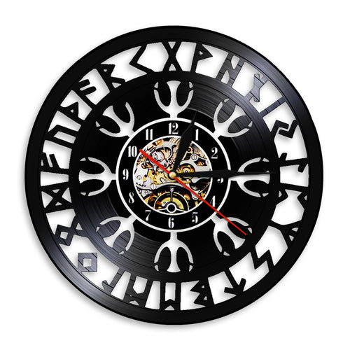 Ancient Text Charm Warrior Vinyl Record Clock Wall Clock