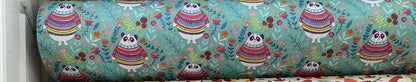Cartoon Panda And Tiger Cotton Twill