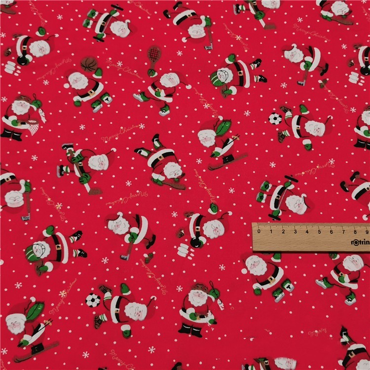 Red Santa Cotton Twill Cotton Cartoon Bed Clothing Fabric