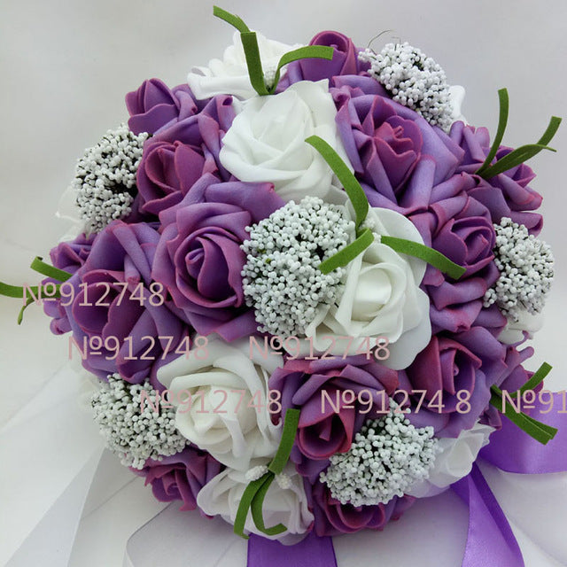 Bride Holding Flowers Romantic Wedding Colorful Bride 's Bouquet Red Pink Blue And Purple Bridal